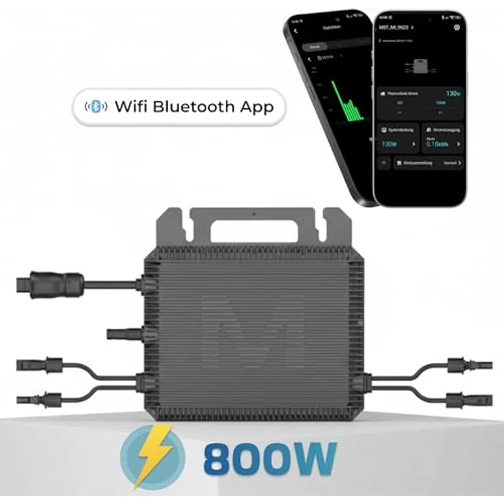 SUNNIVA MARSTEK Mikro-Wechselrichter 800 W MST-MI0800, IP67 wetterfest, Plug-&-Play, 2 MPPT, Bluetooth & WiFi, für Balkonkraftwerk – Bild 2