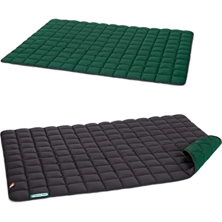 Doctor Bark Hundedecke - weiche, hochwertige Hundematte für sehr große Hunde, robuste Indoor - Outdoor Liegedecke, waschbar bis 95°C (Gr. XXL - 140x110 cm, Grau-Grün) – Bild 1