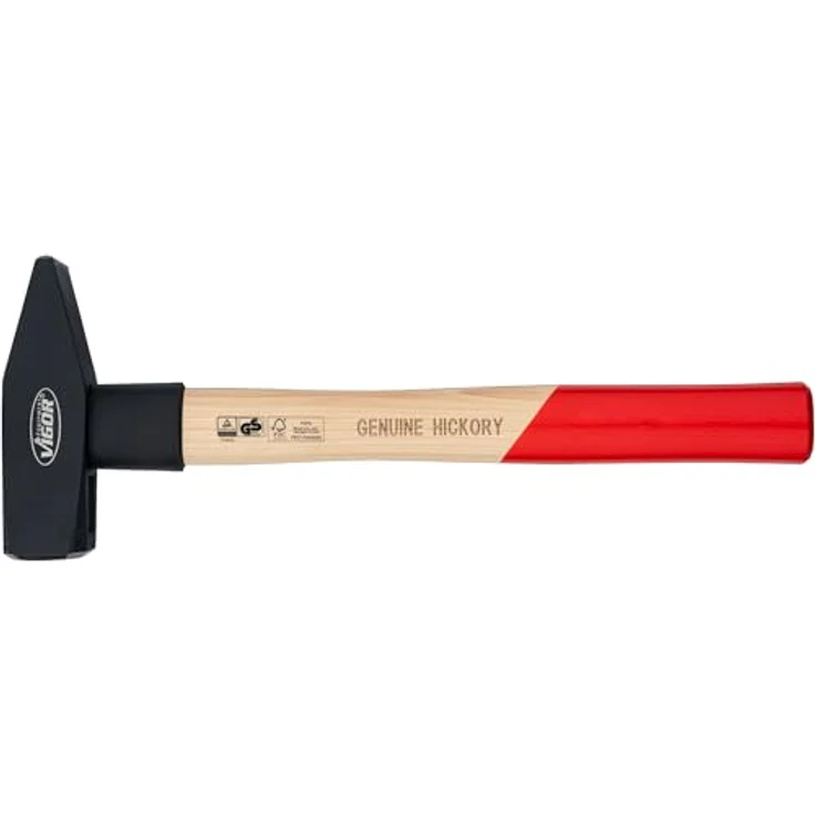 ViGOR Schlosserhammer V2662-1000 1000g Hammerkopf, Hickoryholzgriff mit Gummi-Schlagschutz, Länge 360 mm – Bild 2