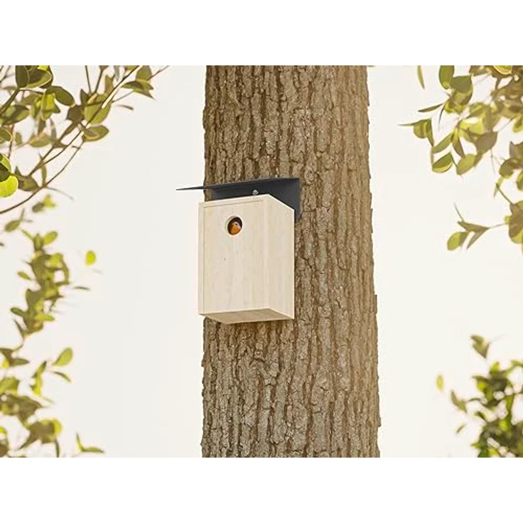 Alberts 355296 Vogelhäuschen Schrägschutzdach | Nistkasten aus Stahl in verschiedenen Trendfarben | Vogelnest zum aufhängen oder hinstellen | Größe 140 x 125 x 66 mm – Bild 2