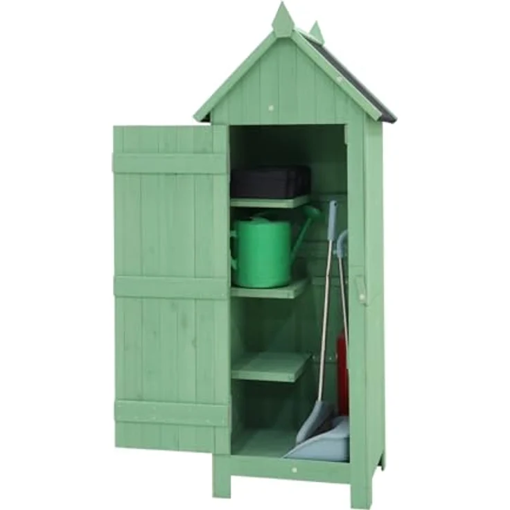 HTI-Living Geräteschrank Wilbur Grün Bitumendach Outdoor – Bild 5