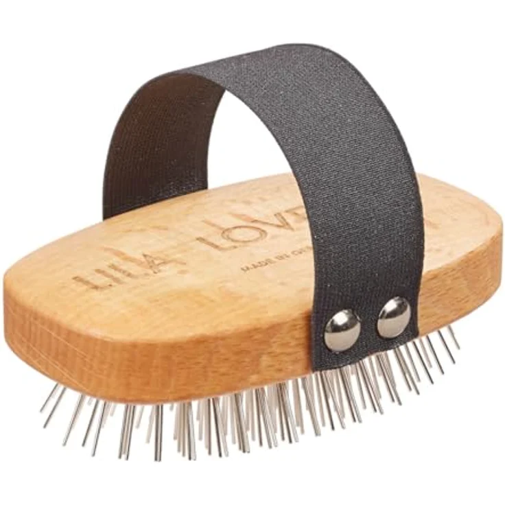 Langhaarbürste für Hunde – mit abgerundeten Metallzinke, vegan, mit Buchenholz, Made in Germany, BÜRSTE LANGHAAR von LILA LOVES IT – Bild 1
