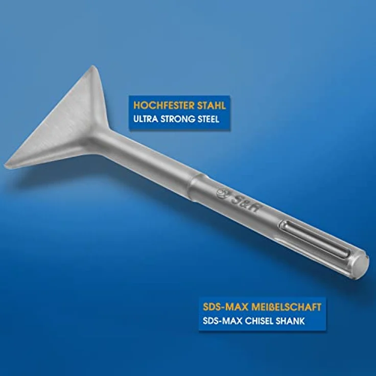 S&R Breitmeißel SDS MAX Schaft, 350 x 105 mm, gehärtet, extra breit, Industrie-Qualität für Beton und Mauerwerk – Bild 3