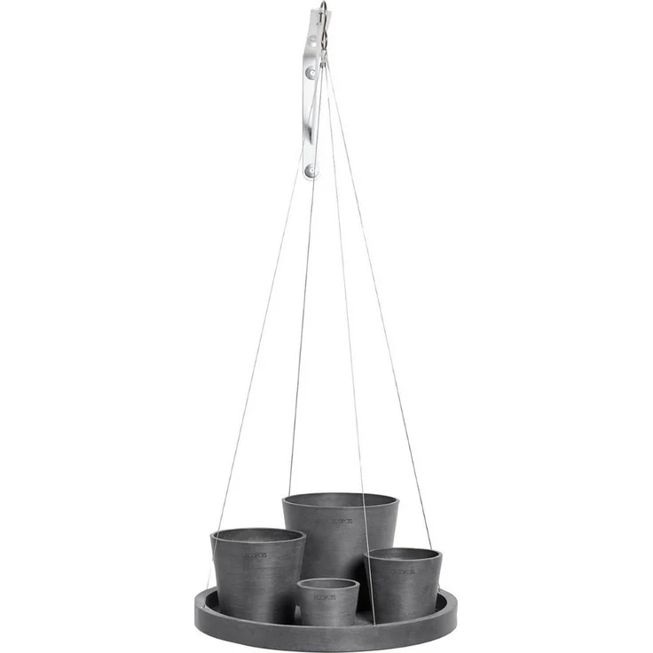 ECOPOTS Blumentopfuntersetzer HANGING SAUCER Grey, 36x36x3 cm, aus innovativem Recyclingkunststoff