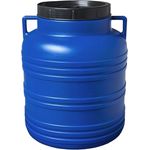 plasteo® 20 Liter Weithalsfass Rund Blau, Lebensmittelecht, BPA-Frei, Universalfass für Haus, Garten und mehr