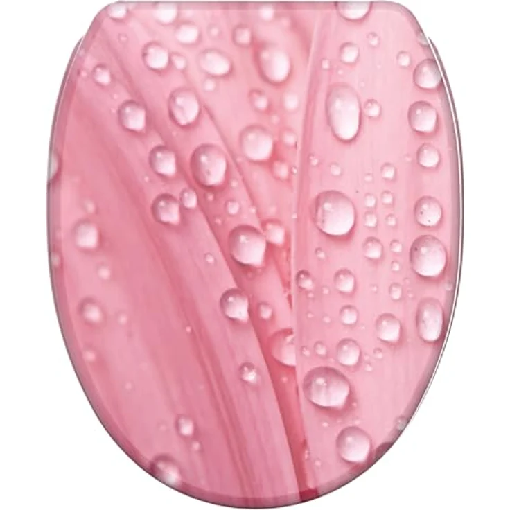 Sanilo WC Sitz Pink Flower, Toilettendeckel mit Absenkautomatik aus hochwertigem Holz, antibakterielle Oberfläche, für alle gängigen WC-Becken – Bild 1