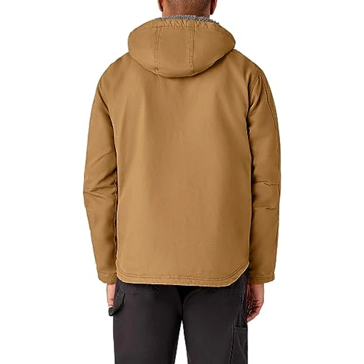 Dickies Sherpa Lined Hooded Duck Jacket, robuste Arbeitsjacke aus 100% Baumwolle mit windabweisendem Obermaterial und weichem Futter, schwarz – Bild 3