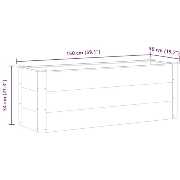 vidaXL Garten-Hochbeet WPC 150 x 50 x 54 cm Grau – Bild 4