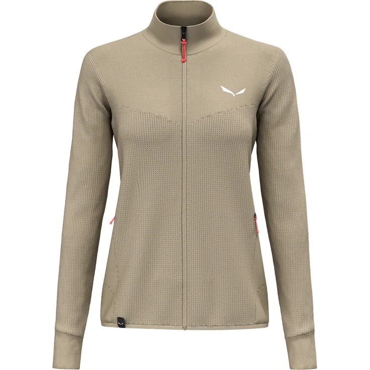 Salewa Puez Waffle Hybrid Polarlite Jacke Damen - Quicksand, Größe 44 - Atmungsaktiver Midlayer mit recyceltem Material