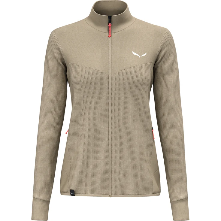 Salewa Puez Waffle Hybrid Polarlite Jacke Damen - Quicksand, Größe 44 - Atmungsaktiver Midlayer mit recyceltem Material