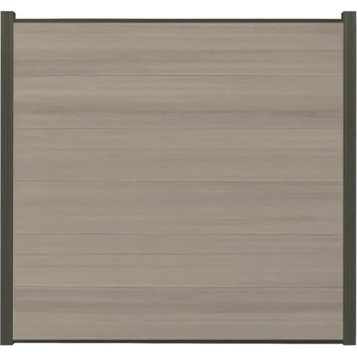Woodstore24 XXXL Premium Coex. WPC Sichtschutzzaun grau meliert, Komplettset mit 7 Zaun- und 8 Pfosten, 175 cm x 179 cm, pflegeleicht und witterungsbeständig