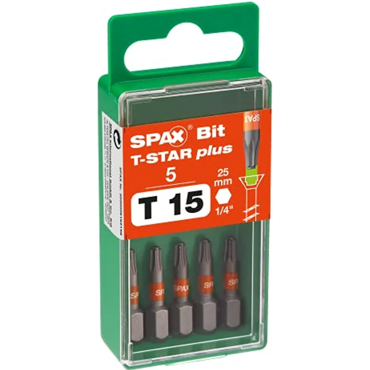 SPAX T-STAR plus Sechsrund-Bit T 15, 25 mm, 5 Stück, orange – Bild 4