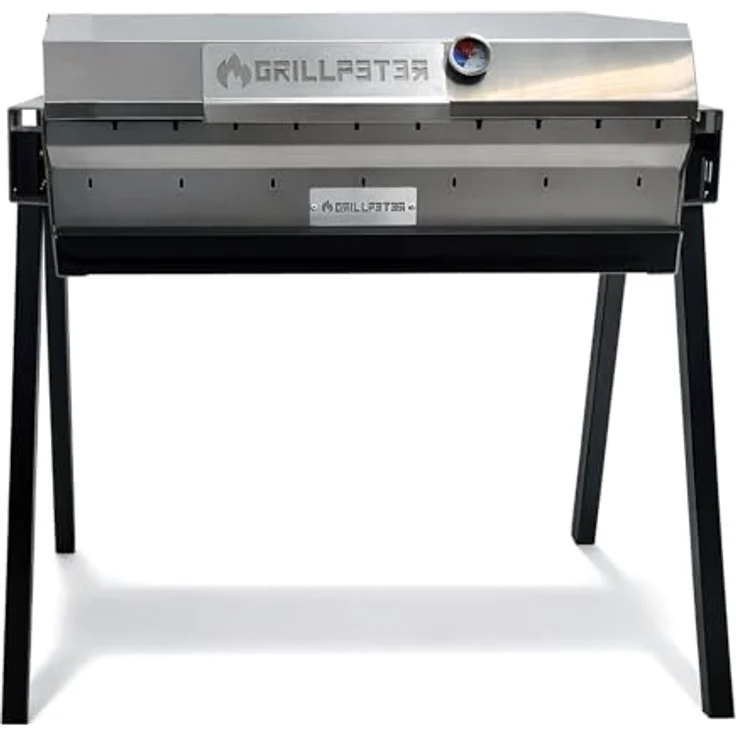 Grillpeter Profi Mangal Altan 70, Edelstahl Schaschlikgrill mit 3mm Materialstärke und Edelstahl-Deckel – Bild 1