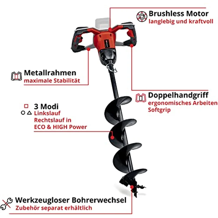 Einhell Akku-Erdbohrer 'GP-EA 18/150 Li BL-Solo' 18 V – Bild 3