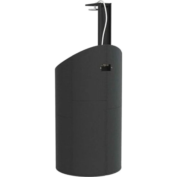 vidaXL Gartendusche aus Poly Rattan, Schwarz, mit Holzboden und drehbarer Brause – Bild 10