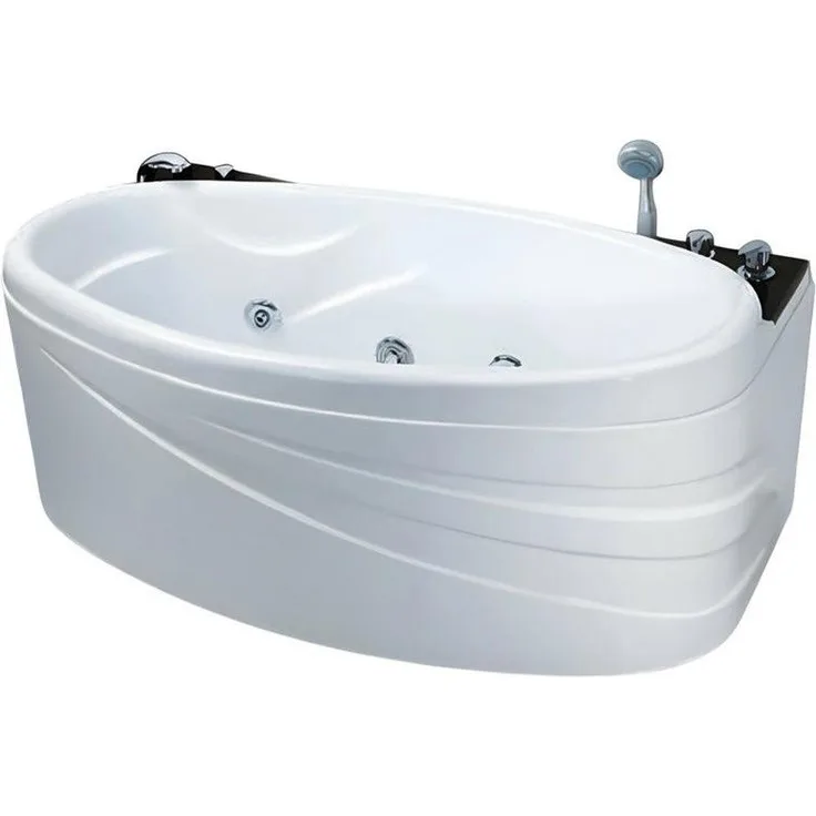 Xlmoebel Blubberbad Whirlpool-Badewanne, oval, Hydromassagewanne aus hochwertigem Acryl, 160 cm, weiß, Made in Europa
