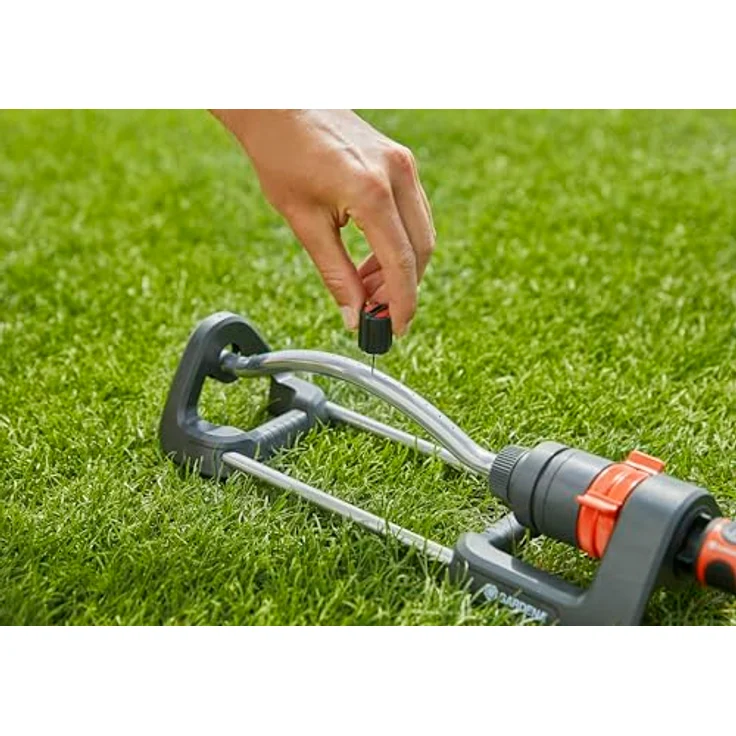 GARDENA Viereckregner Aqua S: Rasensprenger zur Bewässerung von Flächen von 90-220 m², Reichweite 7-17 m, Sprengweite ma. 13 m, integrierter Metallfilter (18700-20) – Bild 6