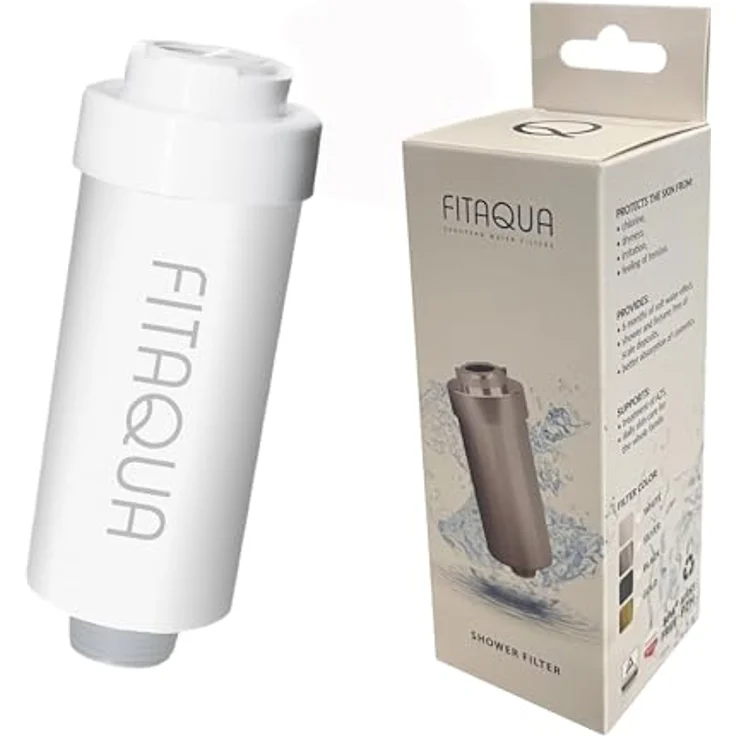 Fit aqua AWF-SWR-P-ANM-W FITaqua, KDF, 1-2 Gewinde, Duschfilter gegen Kalk und Chlor. Reduziert Haarausfall und Hauterretation, Wellness, Markenfilter, Kalkfilter für Dusche und Badewanne – Bild 2