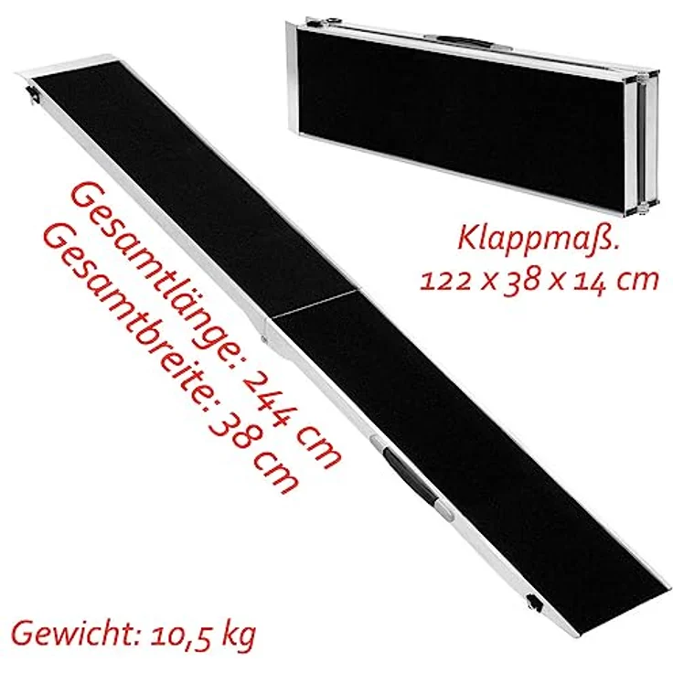 Petigi Hunderampe Hundetreppe Auto Kofferraum Treppen Rampe Einstiegshilfe für Hunde Klappbar Aluminium Auswahl Längen 244 cm – Bild 5