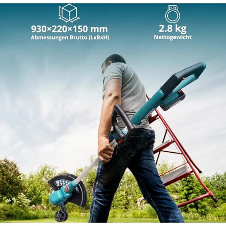 Könner & Söhnen Akku-Rasentrimmer KS CST-20V, 2-in-1 Rasentrimmer & Kantenschneider mit Teleskopstange, 20 V Motor, Automatische Fadenspule, Ergonomischer Griff – Bild 7