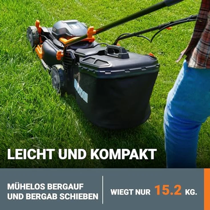 WORX WG743E 40 cm Akku Rasenmäher WG743-40V (2 x 20V-4.0Ah) Max Li-Ion PowerShare – Bild 3