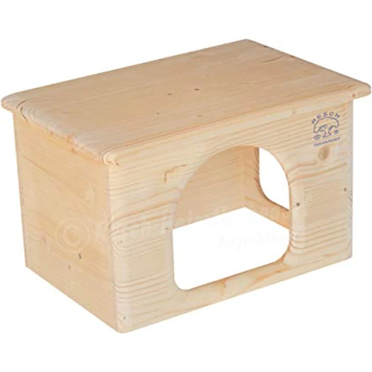 Resch Meerschweinchenhaus Nr23, Naturbelassenes Massivholz aus Fichte mit 2 großen Ein-/Ausgängen, 31x19x21 cm – Bild 4