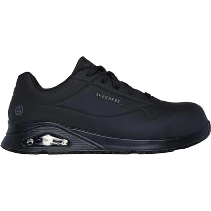 Skechers Herren Sicherheitssneaker UNO SR - DOLTIN 200177EC BLK, ESD-fähiger Arbeitsschuh mit rutschfester Laufsohle, schwarz, Größe 45 EU – Bild 4