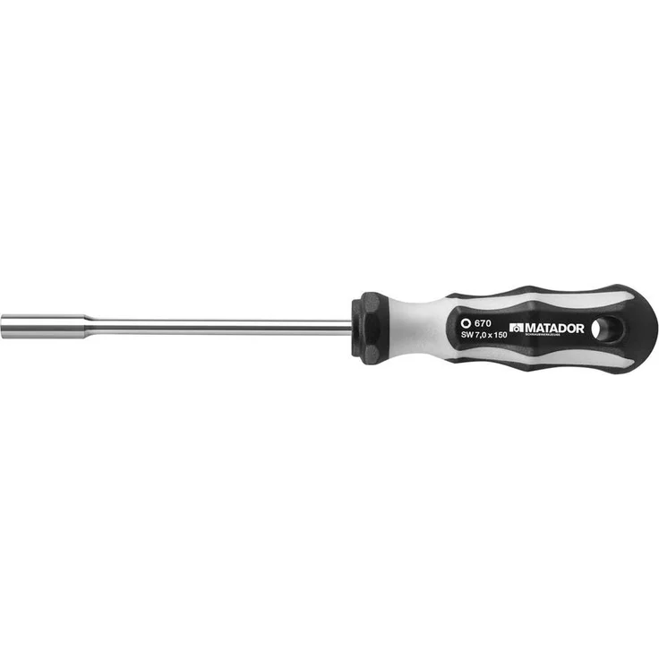 Matador Schraubwerkzeuge Steckschlüssel-Schraubendreher, 7mm mit ergonomischem 2-Komponentengriff und Aufhängeloch – Bild 1