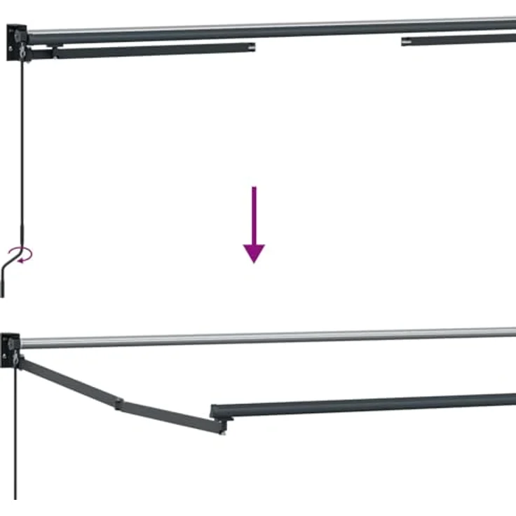 vidaXL Manuelle Gelenkarmmarkise, 4,5 × 3 m, mit LEDs, Bordeauxrot – Bild 3