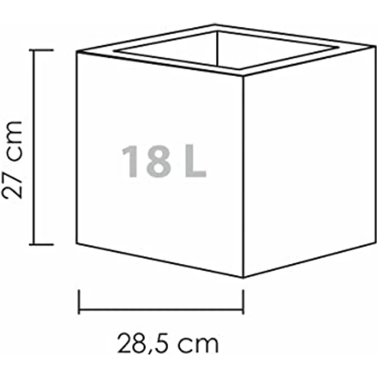 Scheurich C-Cube, Pflanzgefäß aus Kunststoff, Stony Grey, 30 cm lang, 30 cm breit, 28 cm hoch, 18 l Vol. – Bild 4