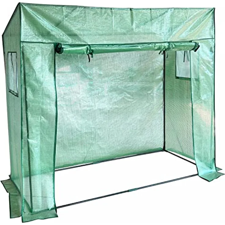 NYVI Foliengewächshaus NYVIGreen 150x100x50 cm - Winterfestes Gewächshaus für Pflanzen und Gemüse - Lichtdurchlässig, atmungsaktiv, stabil - Grün