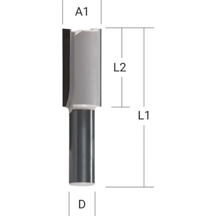 Makita D-47575 Nutfräser, zweischneidig, Ø 18 mm, 8 mm Schaft, 19 mm Arbeitslänge, 51 mm Gesamtlänge – Bild 2