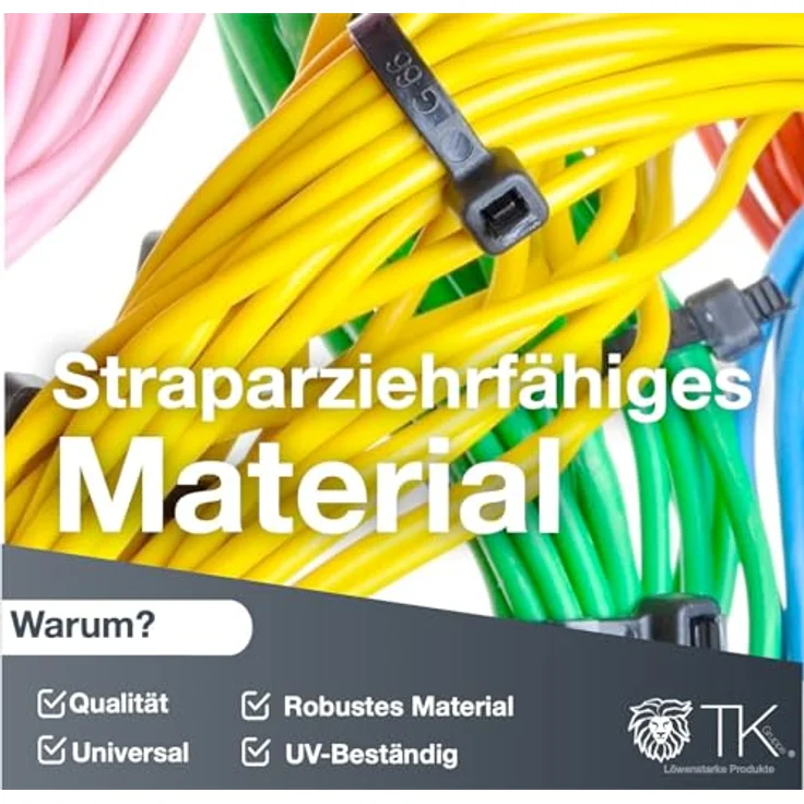 toolmate® 500x Kabelbinder cable ties schwarz Set - kurz & lang - reißfest & UV beständig - diverse Längen - für Handwerk & Haushalt – Bild 5
