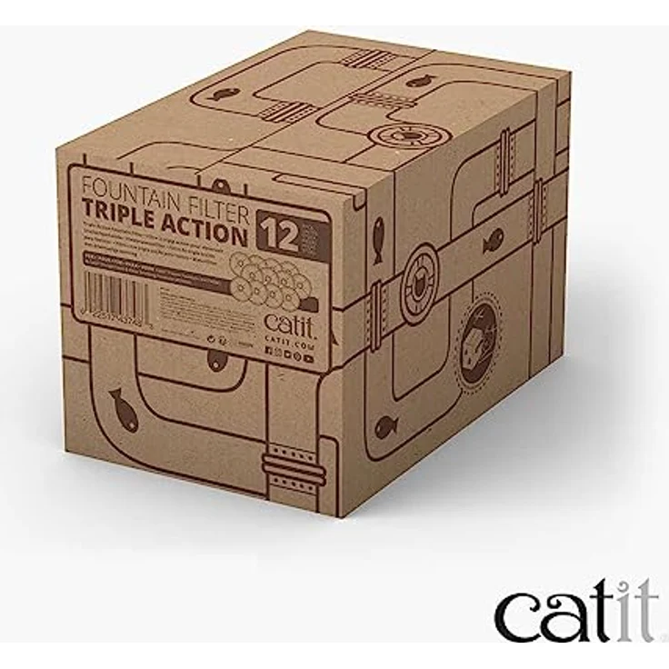 Catit Triple Action Filter, 3fach wirksamer Ersatzfilter, Trinkbrunnenfilter, 12er Pack – Bild 2