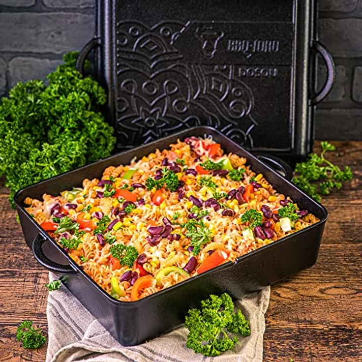 BBQ-Toro Ultimate Dutch Oven Pan | Gusseisen Kochtopf | 10,5 Liter Gusstopf | preseasoned | Bräter mit Deckel | PRO3+ Beschichtung – Bild 2