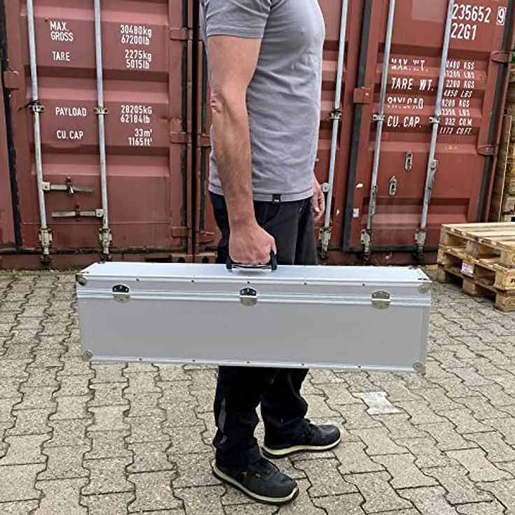 ECI Tools Werkzeugkoffer Aluminium Lang-Koffer Silber Deckel abnehmbar, 1100 x 155 x (1 Stück) - Abschließbar, Neopren-Innenverkleidung, Stoßgeschützte Ecken – Bild 5