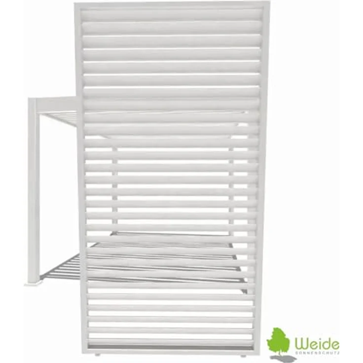 Weide Horizontale Lamellenwand aus Aluminium, Pavillonseitenteil für Pergola, 93 cm, Weiß – Bild 6