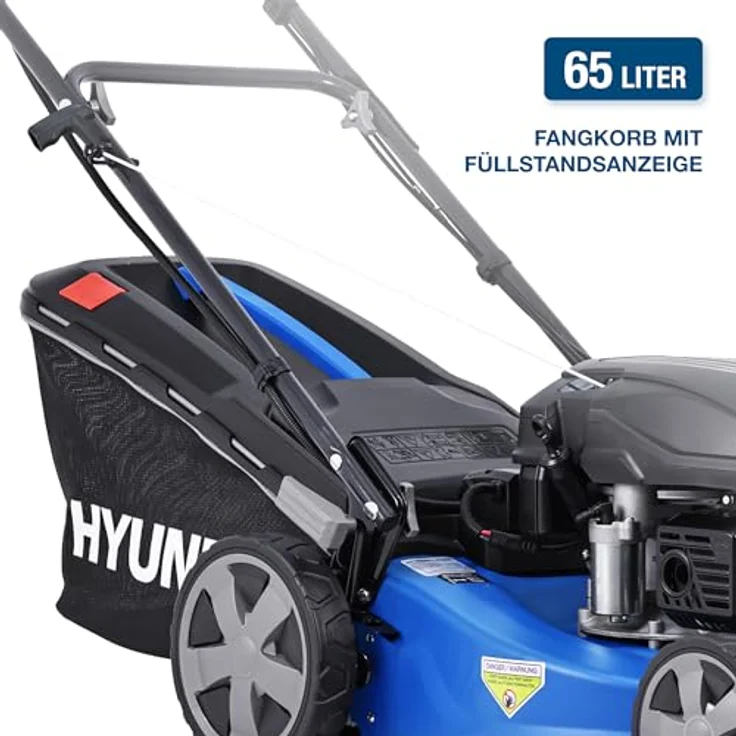 HYUNDAI Benzin-Rasenmäher LM4623G ES, Mäher/Mulcher mit Radantrieb & E-Start, 46 cm Schnittbreite, 3.9 PS Hyundai Motor, 65-Liter-Grasfangkorb – Bild 4