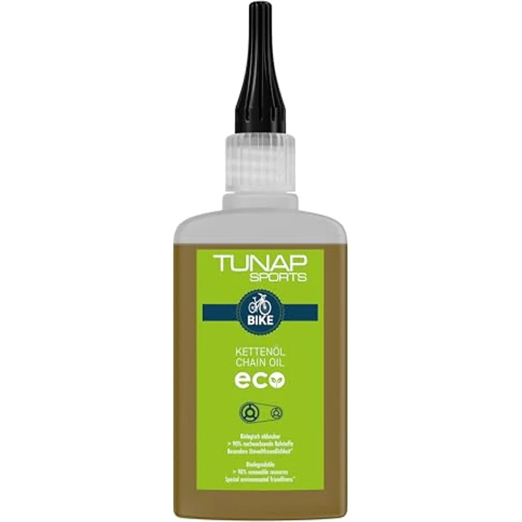 TUNAP SPORTS Kettenöl eco - 100 ml Tropfflasche, biologisch abbaubar, Leichtläufige Langzeit-Schmierung, über 90% nachwachsende Rohstoffe, E-Bike Ready, Made in Germany – Bild 1