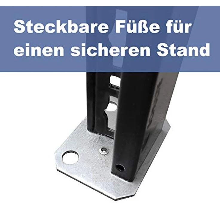 Schulte Lagertechnik Kellerregal Getränkekisten-Anbauregal, 3 Ebenen, 1800 x 400 x 300 mm, schwarz/silber – Bild 4