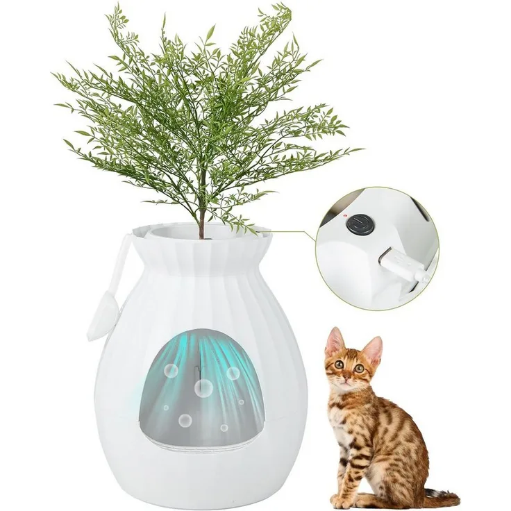 COSTWAY Katzentoilette, elektronisch, mit Sterilisation Hauben, weiß