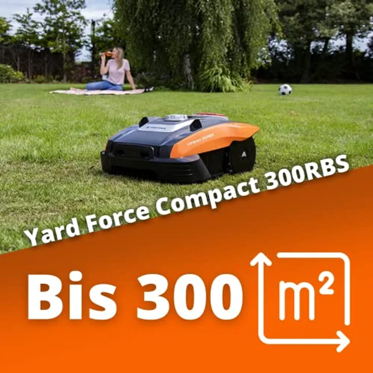 Yard Force Mähroboter Compact 300RBS, bis 300 m² Rasenfläche, 16 cm Schnittbreite, 20 - 55 cm Schnitthöhe – Bild 2
