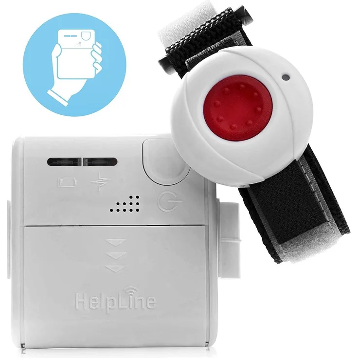 HelpLine by Eiflaender & Soehne HelpLine Mini mit Funksender Alarmanlage, mobiler Hausnotruf für Kranke und Senioren, wasserdicht (Schwarz)