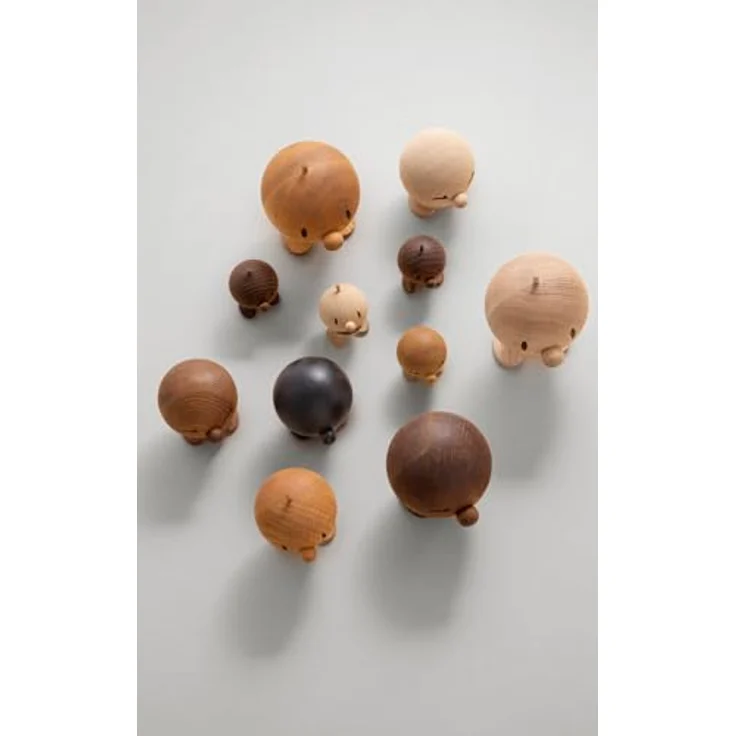 Hoptimist Bumble Raw Oak Small, Wackelfigur, Wackel Figur, Dekoidee, Unbehandelte Eiche, Braun, Ø 5 cm, 7004-03 – Bild 2