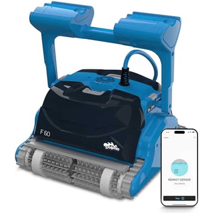 Dolphin F60 Poolroboter mit Combi Bürste, effiziente Reinigung von Boden, Wand- und Wasserlinie, App-Steuerung – Bild 2
