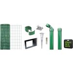 Alberts 695668 Fix-Clip Pro Zaun-Komplettset mit Einschlagbodenhülse und Kniekissen, grün, Höhe 81 cm, Länge 10 m, aus zinkphosphatiertem Stahl