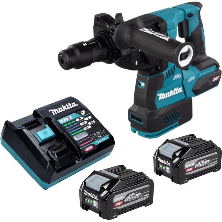 Makita HR 002 GU201, Akku Bohrhammer 40 V max. mit 2,9 J, SDS plus, Brushless, inkl. 2x 4,0 Ah Akku + Ladegerät