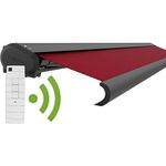 empasa elektrische Vollkassettenmarkise 'Profi' Kassettenmarkise Gelenkarmmarkise Markise Sonnenmarkise Sonnenschutz viele Farben und Größen wählbar, weinrot