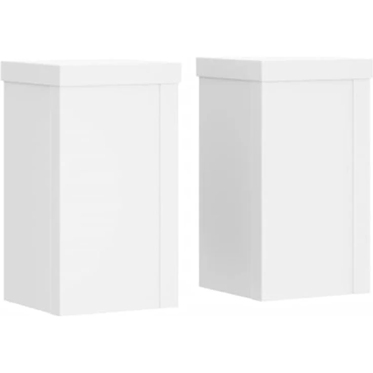 vidaXL Blumenständer Pflanzenständer 2 Stk. Weiß Holzwerkstoff 10x10x18 cm (2 St) – Bild 2