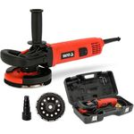 YATO Betonschleifer Betonfräse 1400W, Diamantschleifer 125 mm mit Drehzahlregelung und Absaughaube, für präzises Schleifen von Beton und Estrich